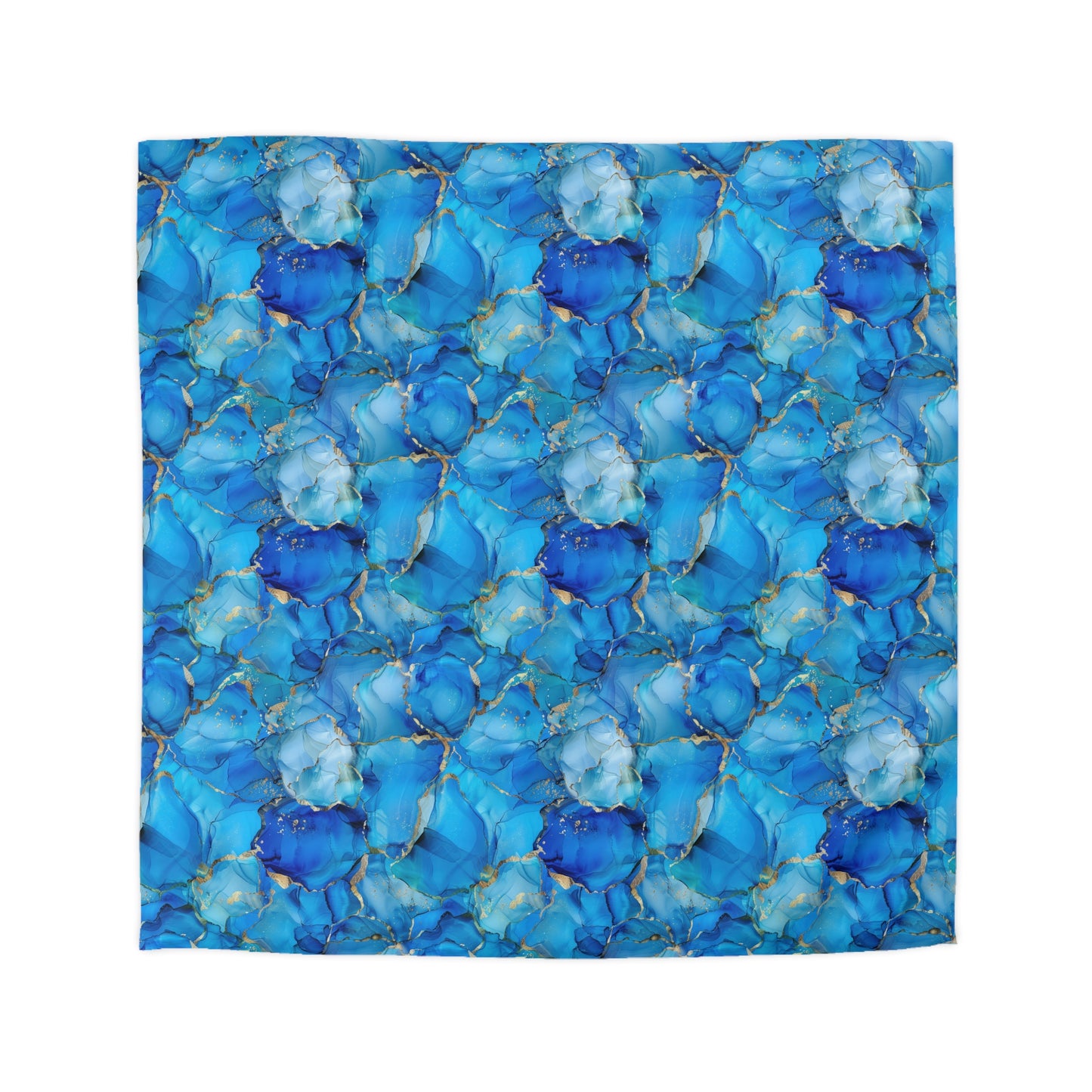 Turquoise Marble Print Microfiber Duvet Cover