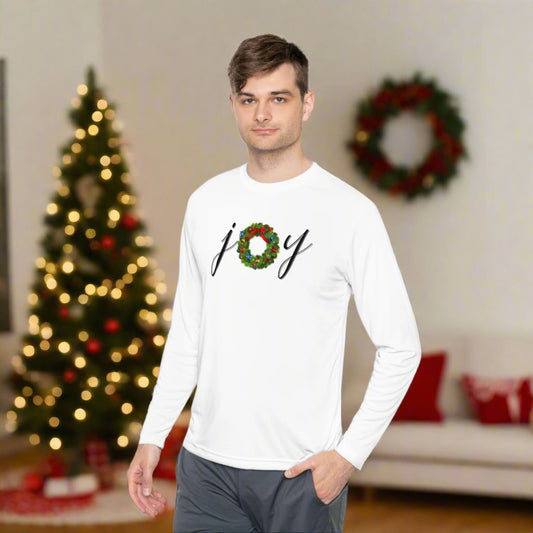 Joy w/Wreath Adult Long Sleeve Tee