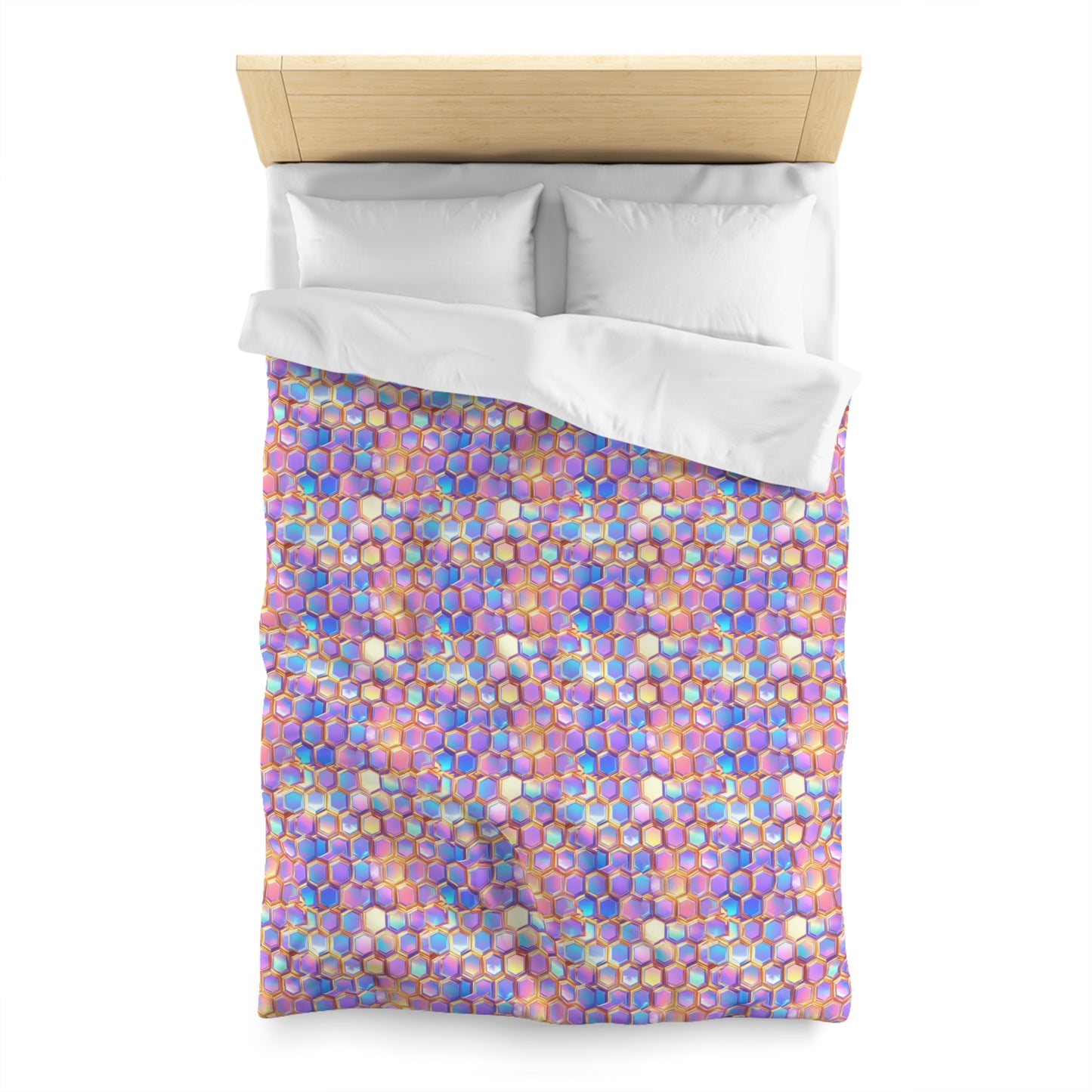 Aurora Hexagons Microfiber Duvet Cover