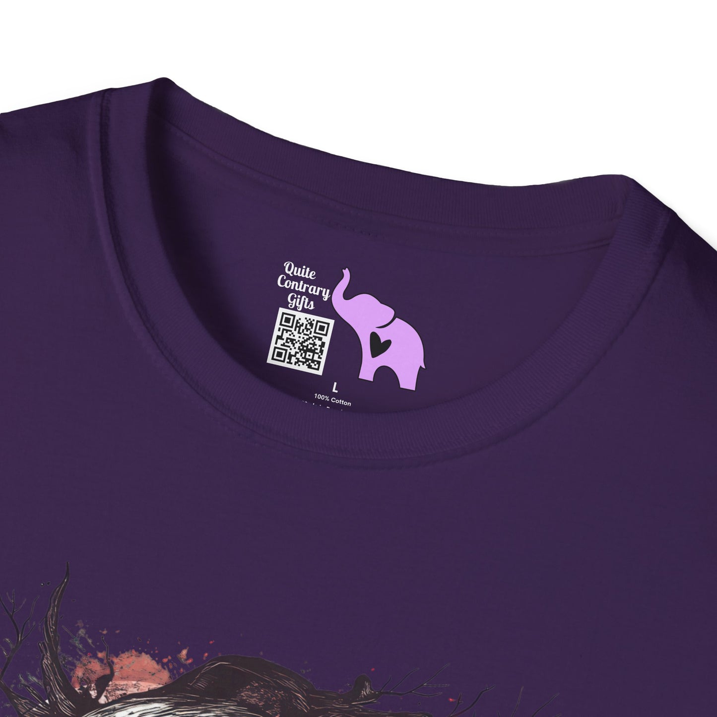 Creepy Skull in Tree Adult T-shirt