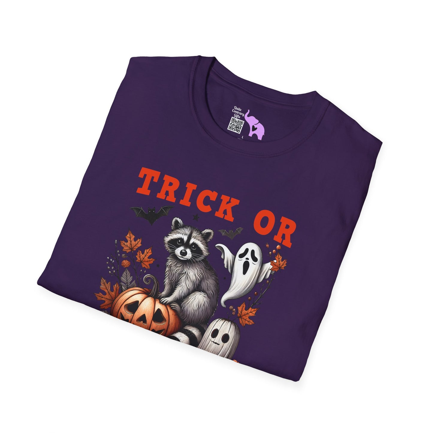 Trick or Trashy Racoon Adult T-shirt