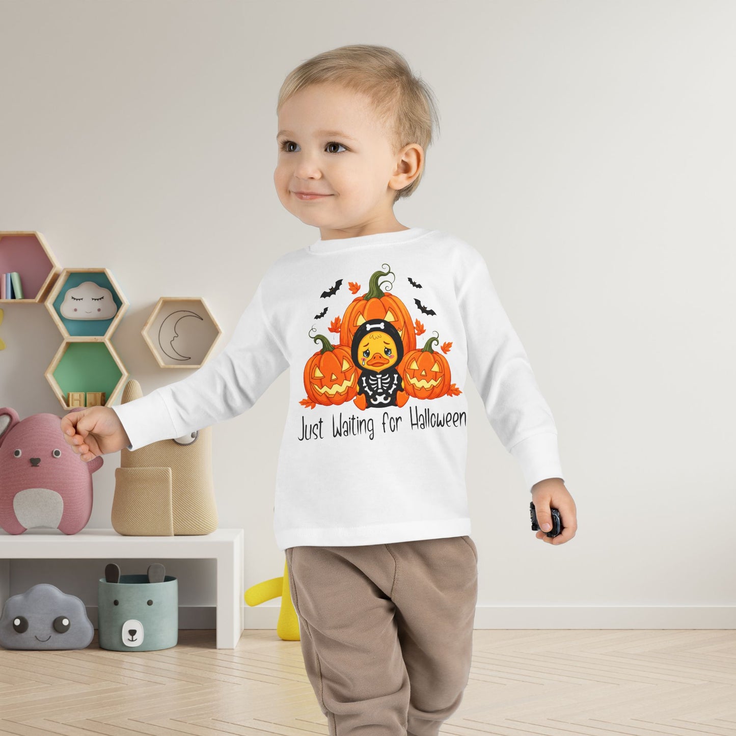 Just Waiting for Halloween Toddler Long Sleeve Tee