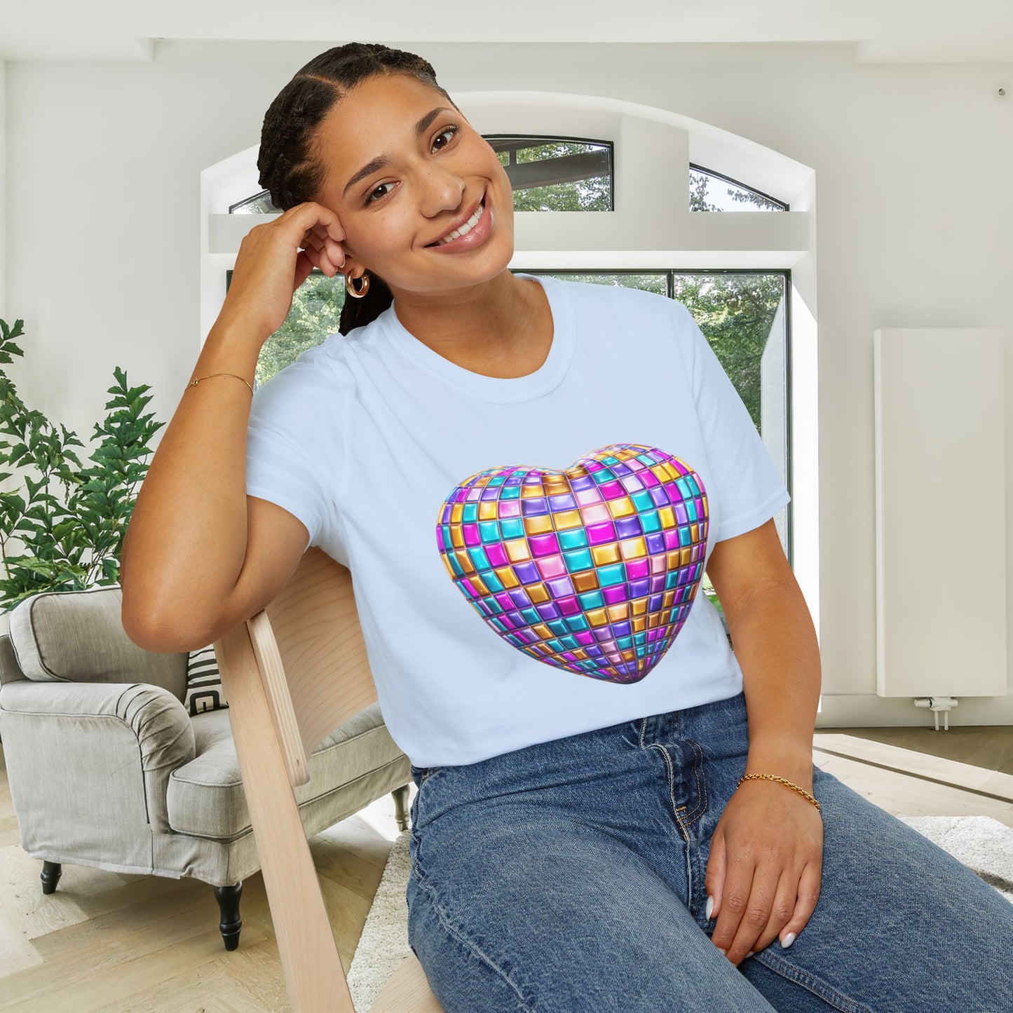 Heart in Blocks Adult T-shirt