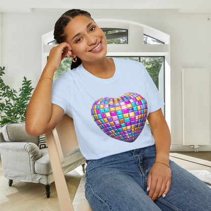 Heart in Blocks Adult T-shirt