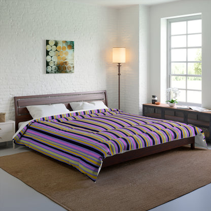 Midnight Pop Stripes Comforter