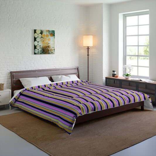 Midnight Pop Stripes Comforter