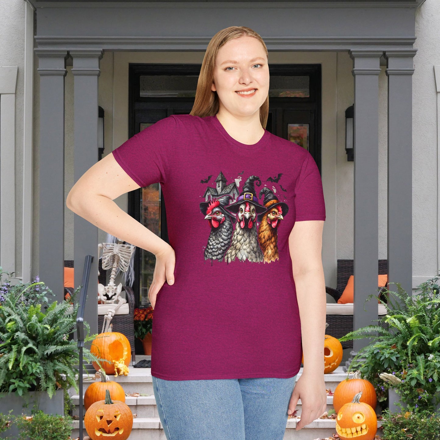 Spooky Chickens (2) Adult T-shirt