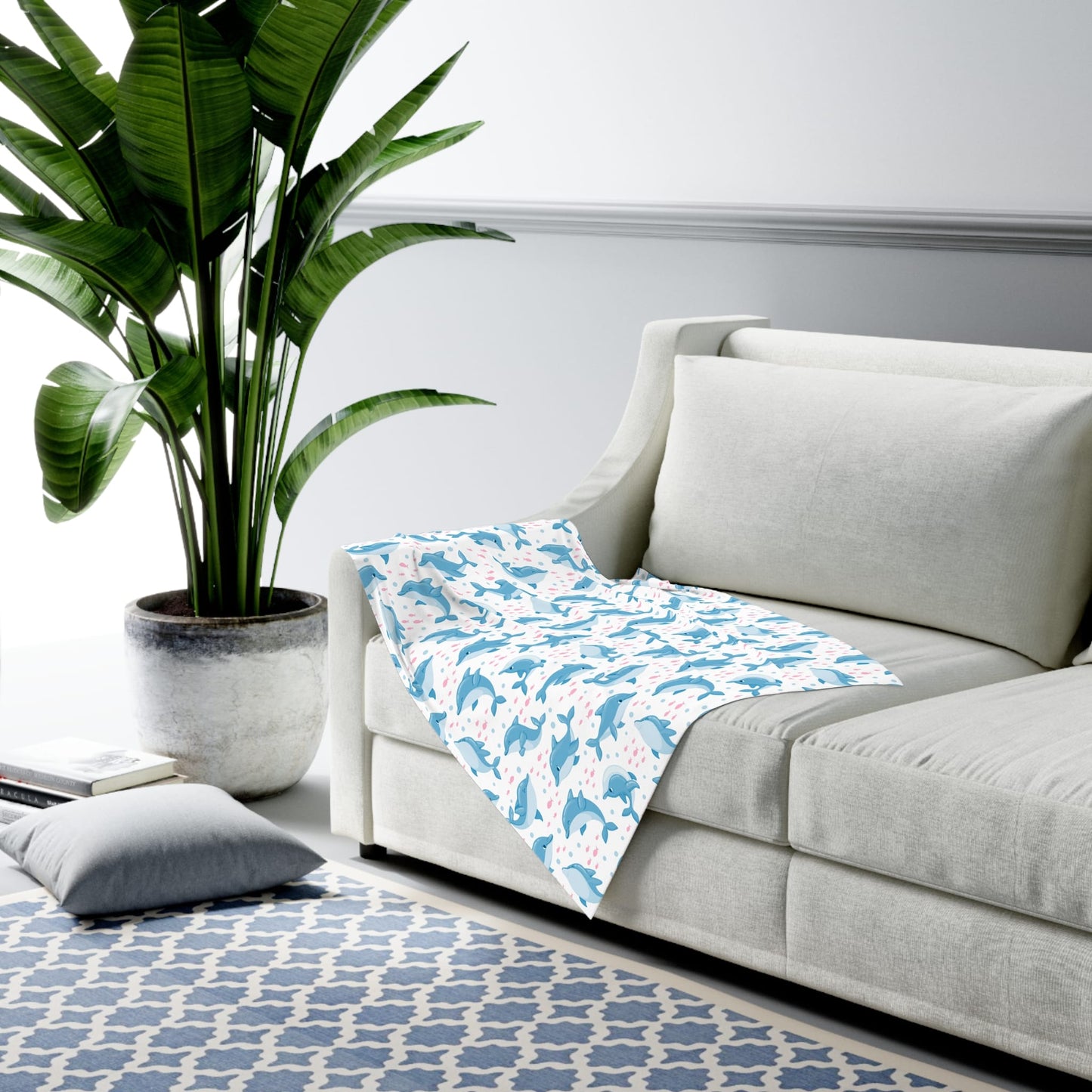 Little Dolphin Splash Baby Swaddle Blanket