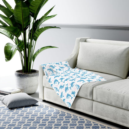 Little Dolphin Splash Baby Swaddle Blanket