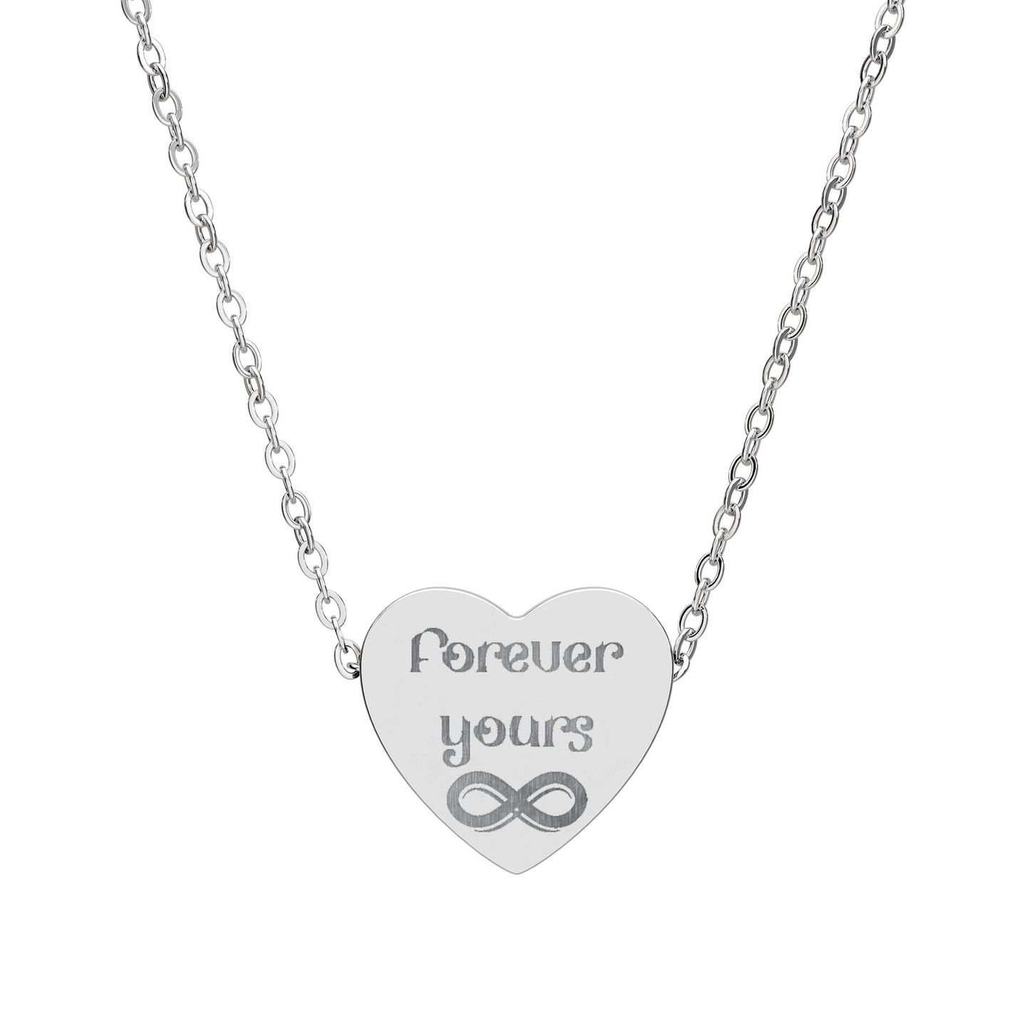 Infinity Duet Personalized Engraved Heart Necklace