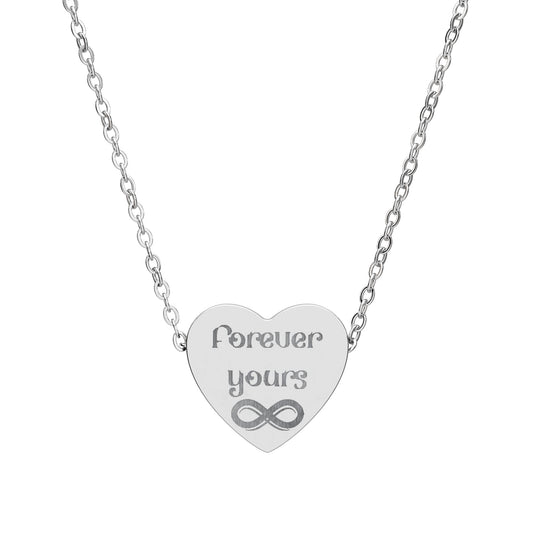Infinity Duet Personalized Engraved Heart Necklace