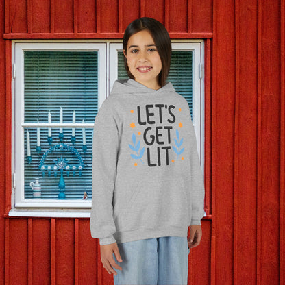 Hanukkah Let's Get Lit Youth Hoodie