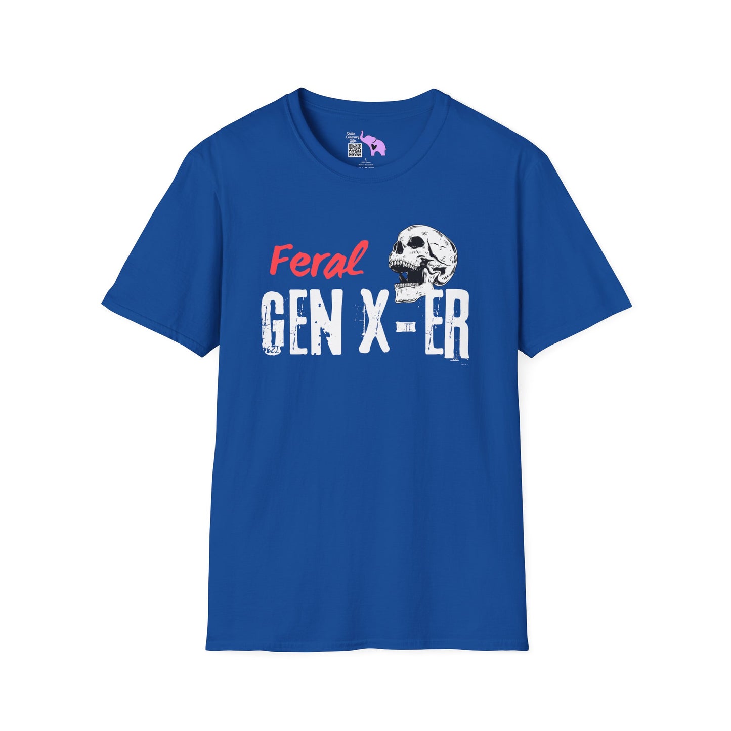 Feral GenXer w/Skull Adult T-shirt