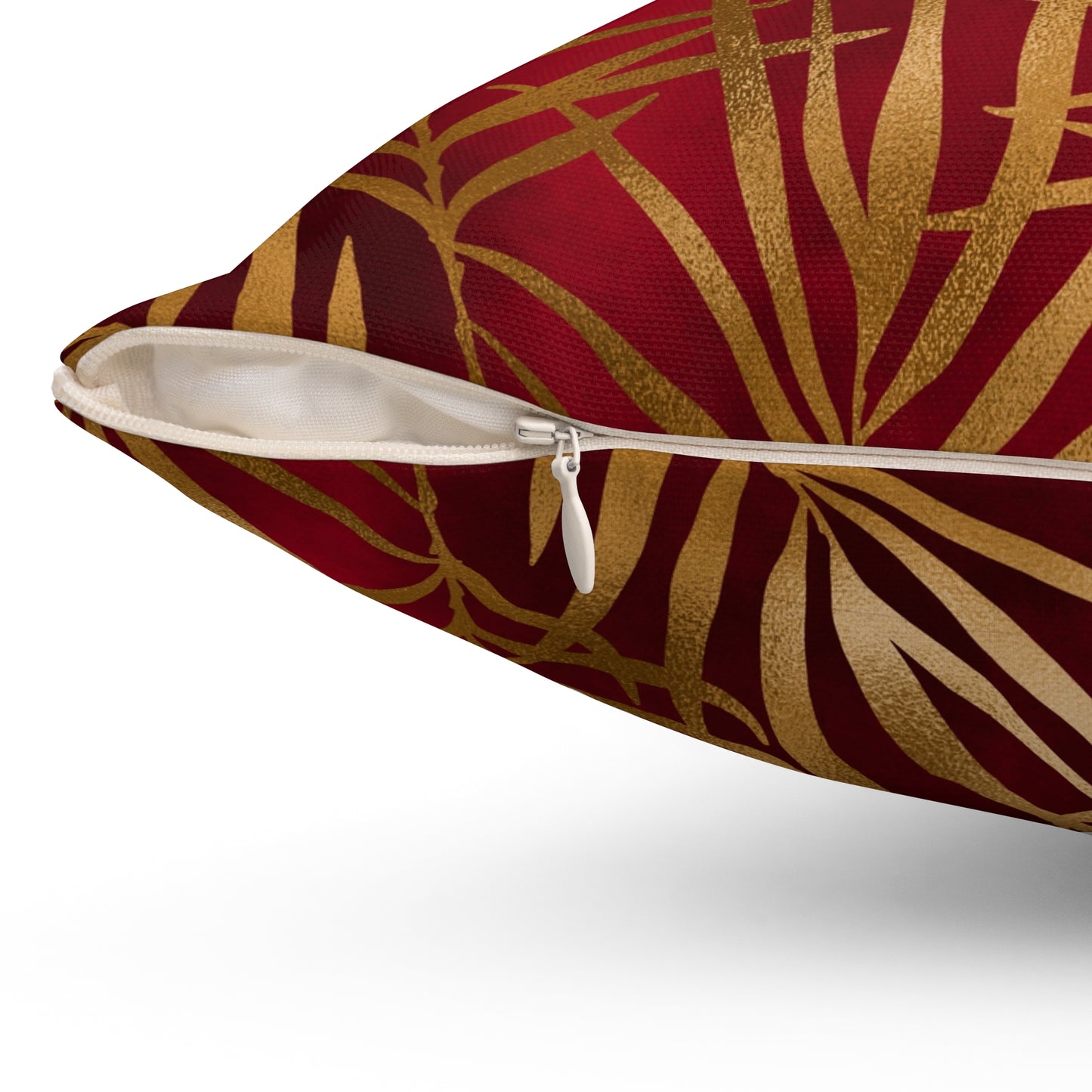 Crimson Palm Veil Duvet Bedding Set