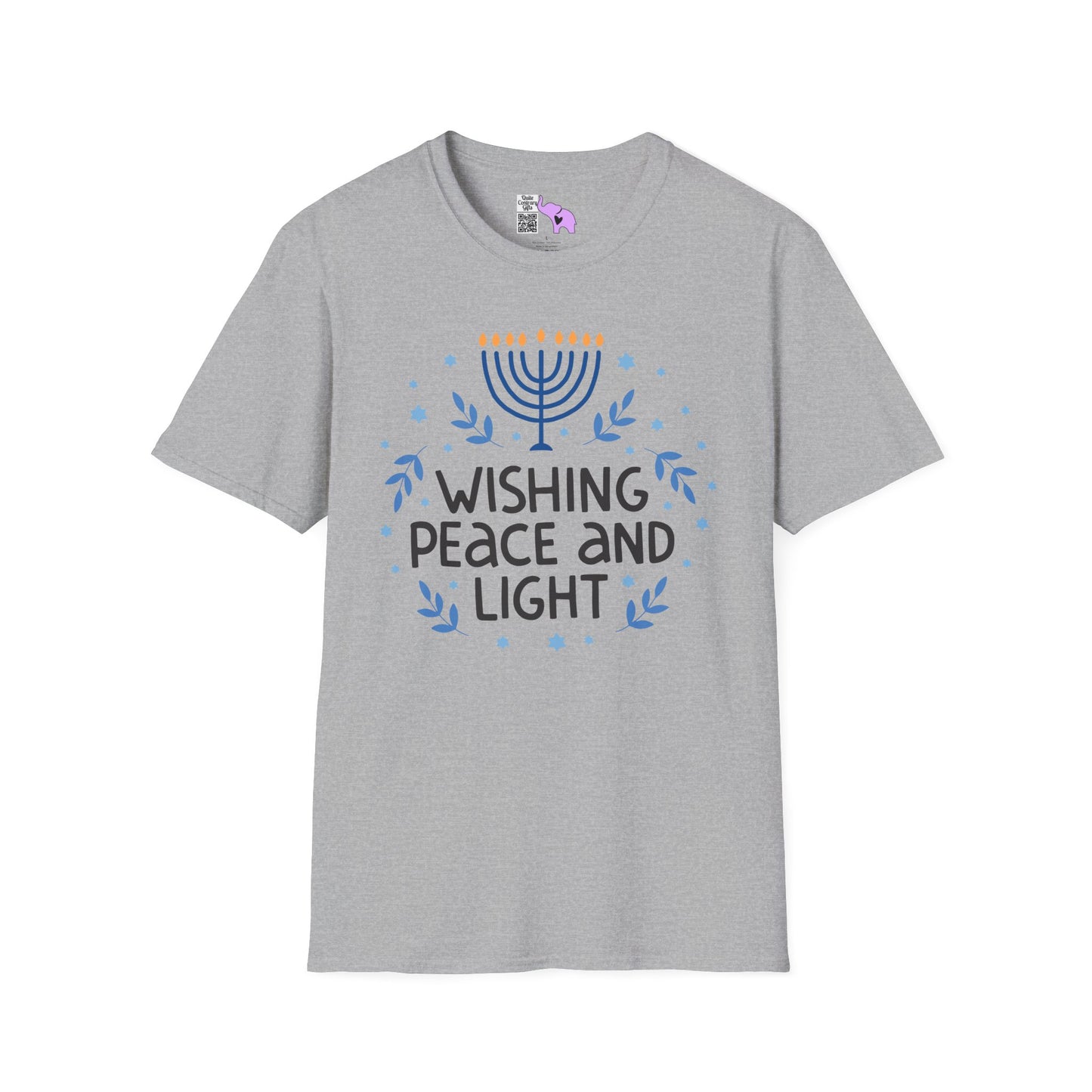 Hanukkah Wishing Peace & Light Adult T-shirt