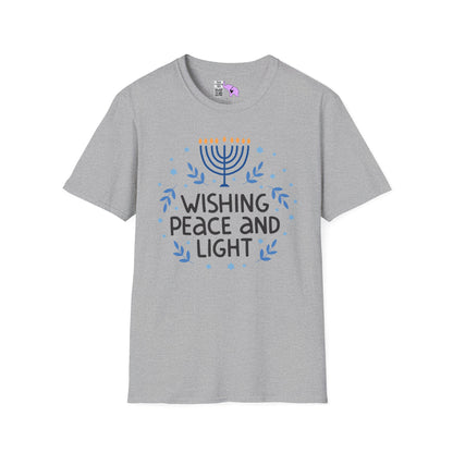 Hanukkah Wishing Peace & Light Adult T-shirt