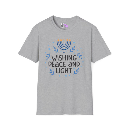 Hanukkah Wishing Peace & Light Adult T-shirt