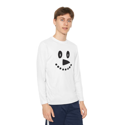 Snowman Face Youth Long Sleeve Tee