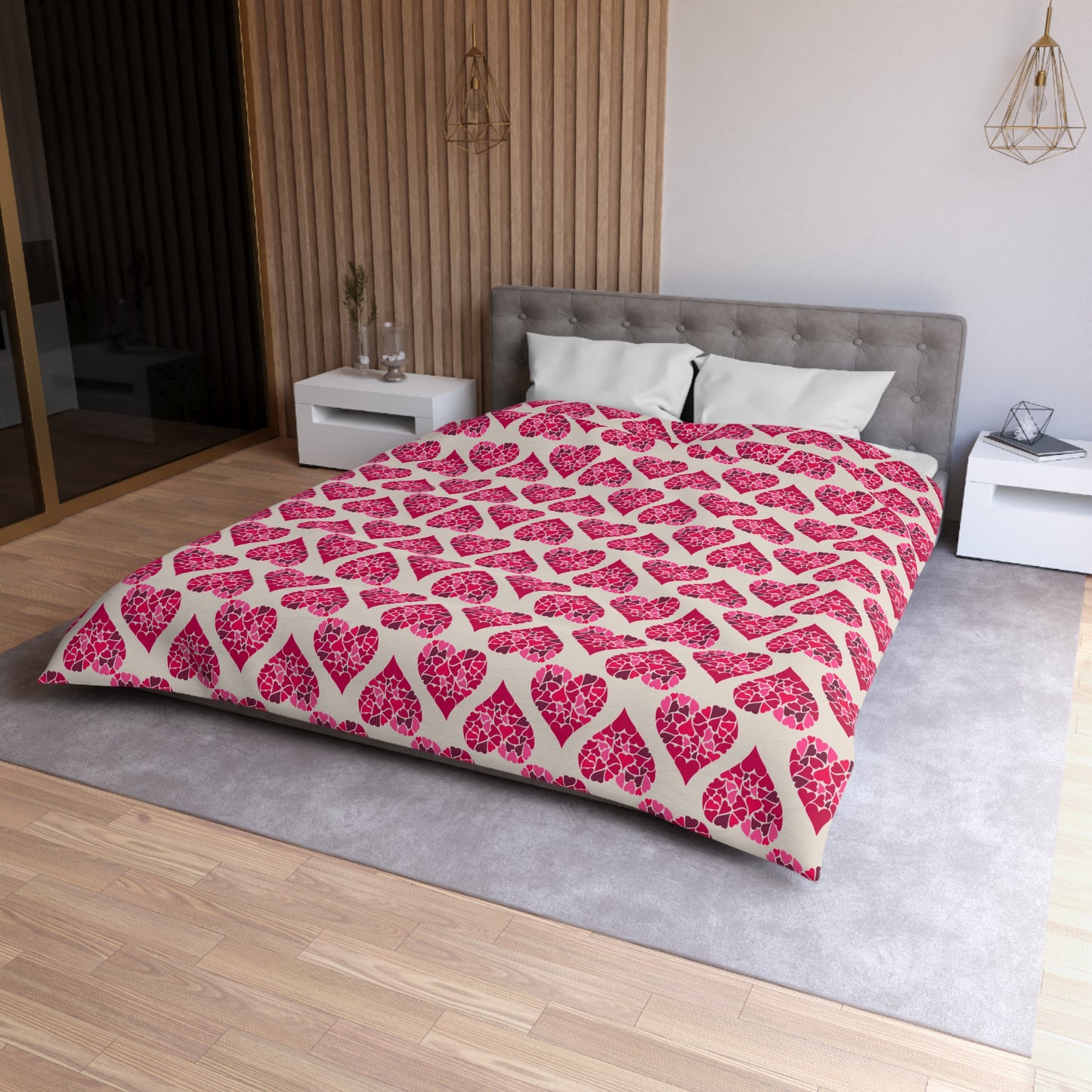 Simple Hearts Microfiber Duvet Cover