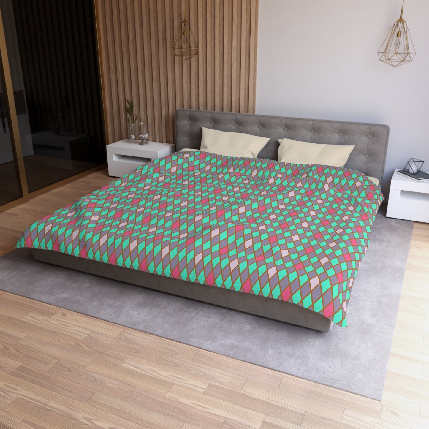 Teal Drift Harlequin Microfiber Duvet Cover