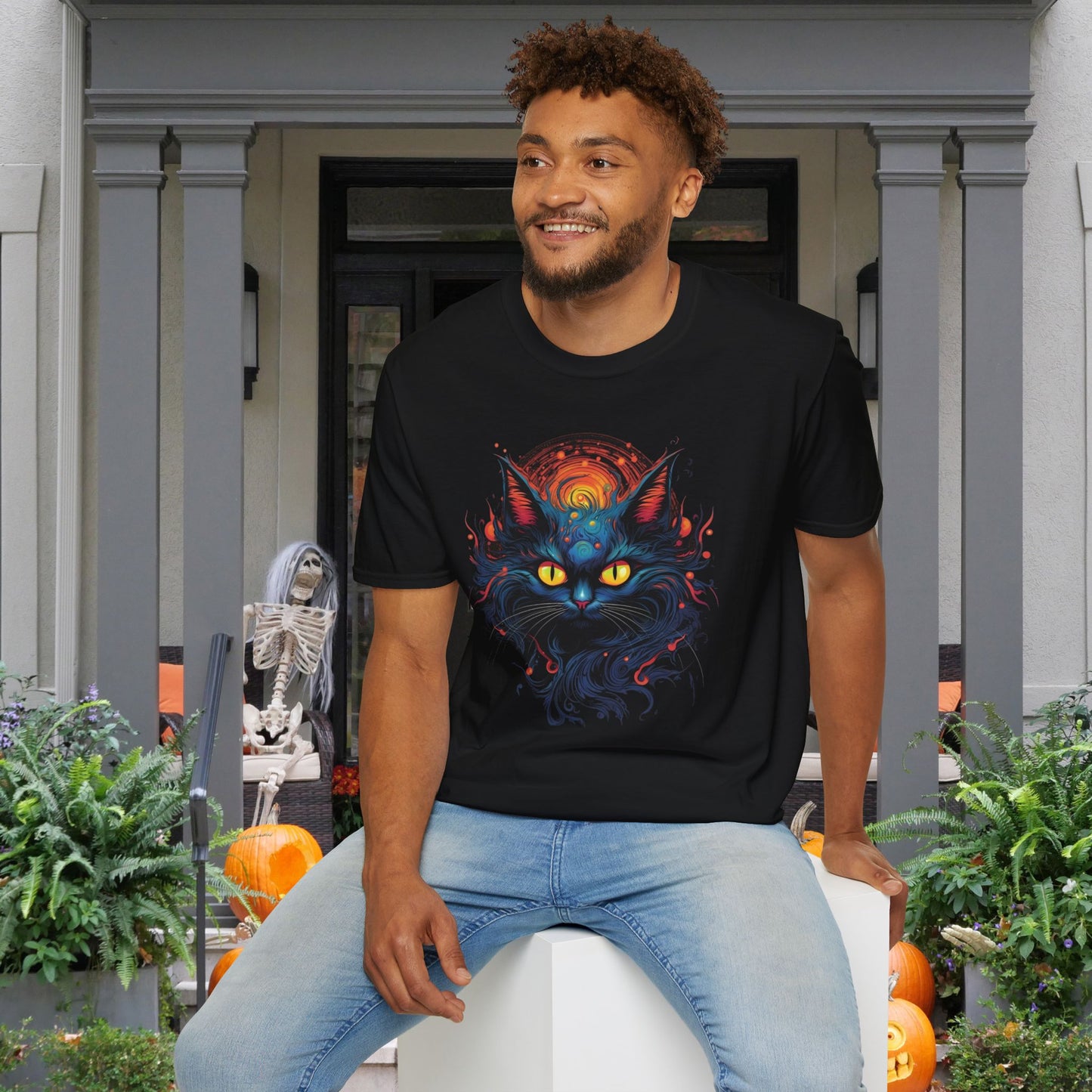 Creepy Black Cats 12 Adult T-shirt
