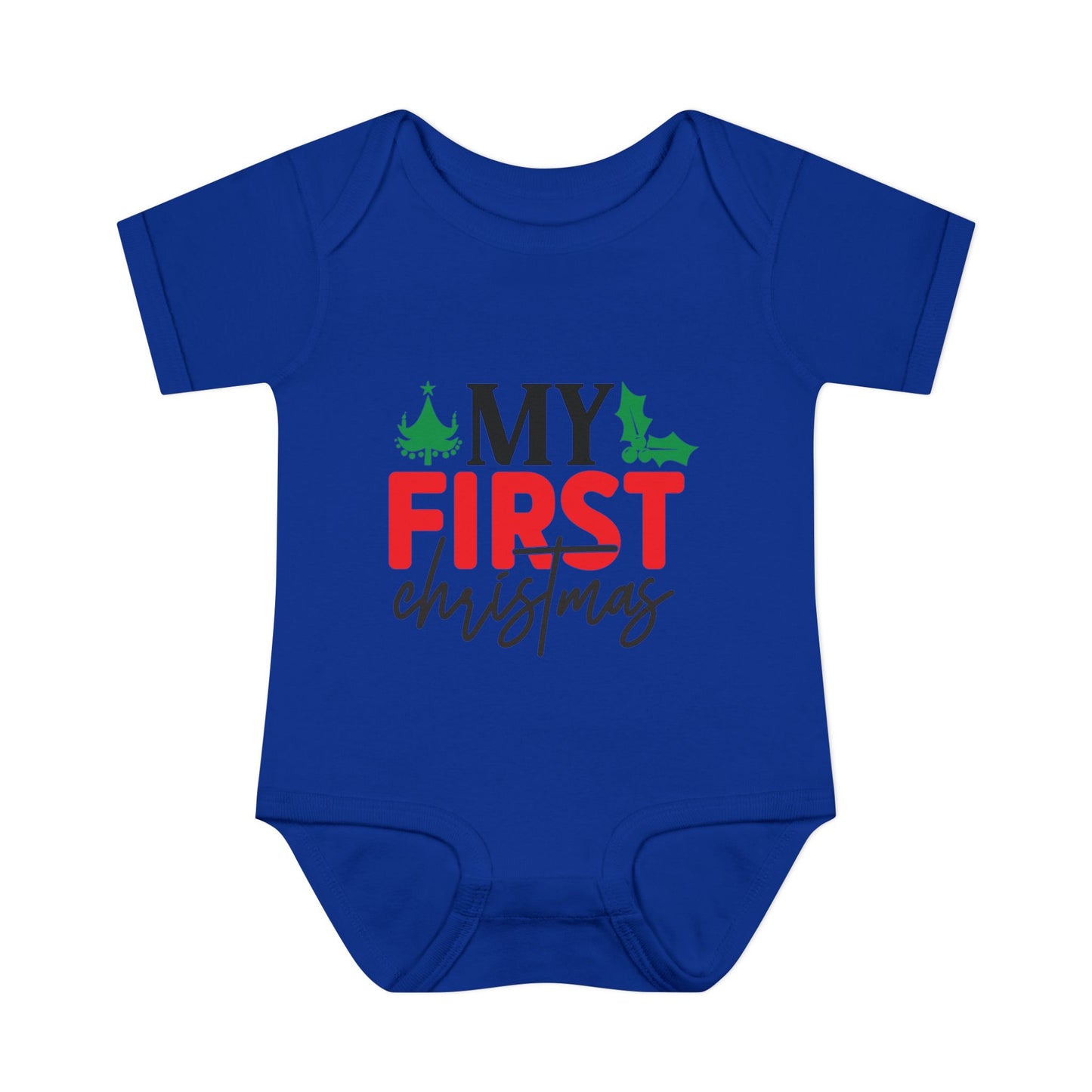 My First Christmas Infant Baby Rib Bodysuit