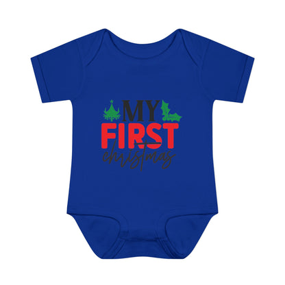 My First Christmas Infant Baby Rib Bodysuit