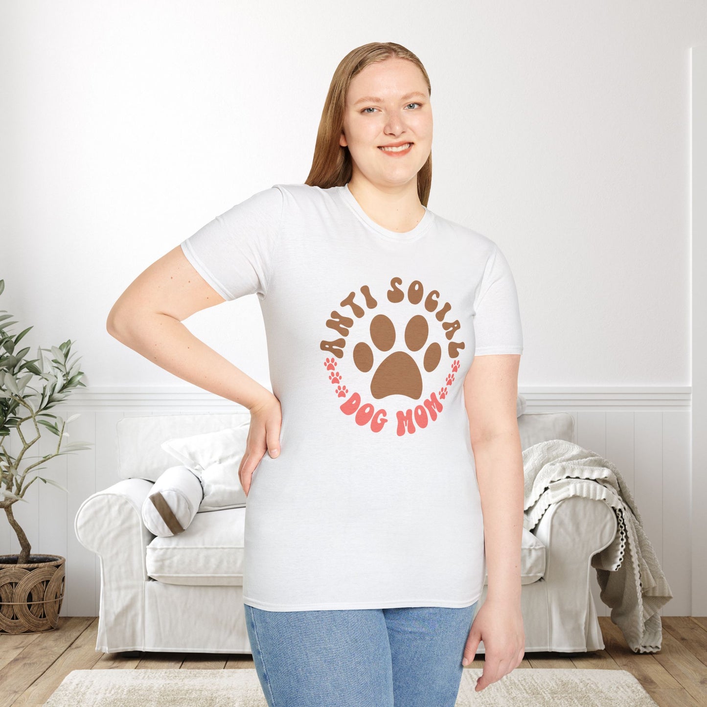 AntiSocial Dog Mom Adult T-shirt