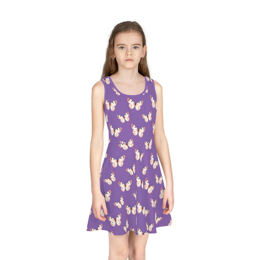Lavender Flutter Girls' Sleeveless Sundress