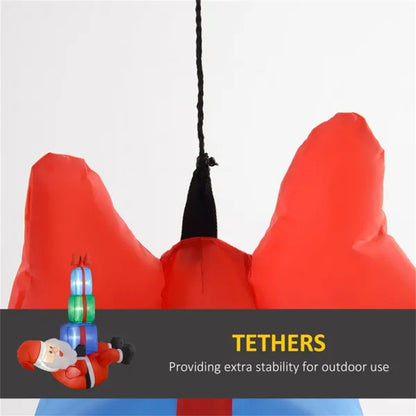 Topsy-Turvy Santa with Presents LED Inflatable
