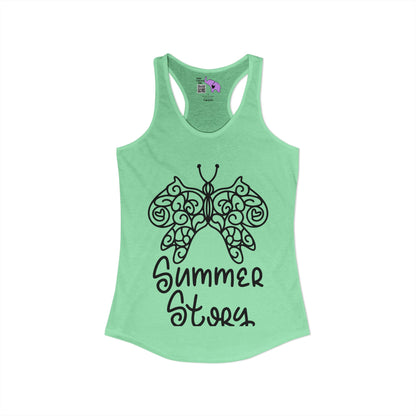 Summer Story (Butterfly) Women's Ideal Racerback Tank