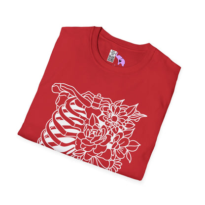 Floral Ribcage Adult T-shirt