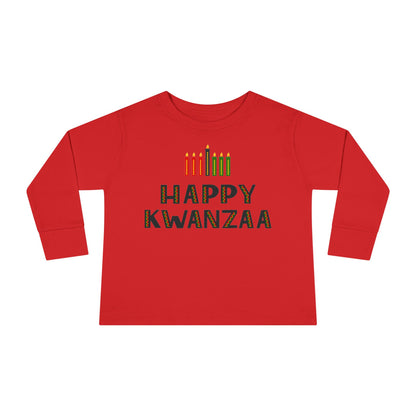 Happy Kwanzaa (Kinara)Toddler Long Sleeve Tee