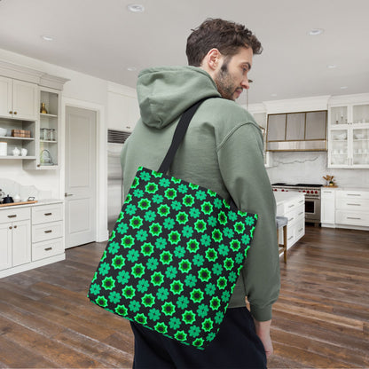 Clover Bloom Burst Canvas Tote Bag