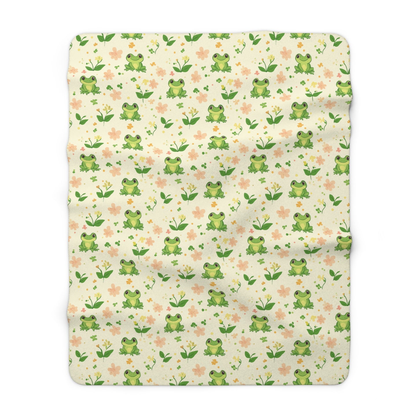 Froggy Meadow Sherpa Fleece Blanket
