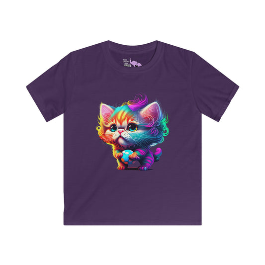 Cute Colorful Kitten Youth Softstyle Tee