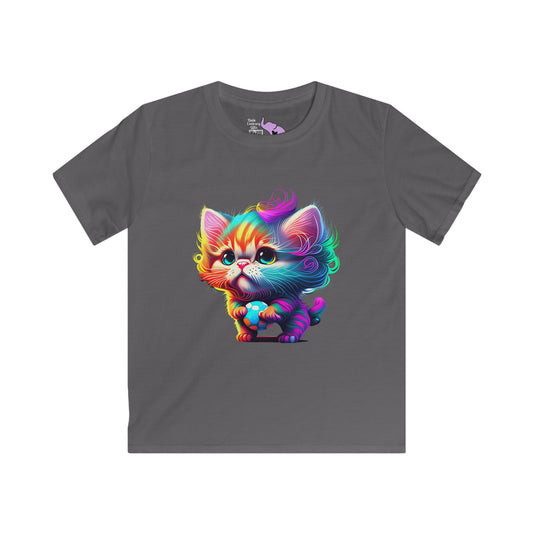Cute Colorful Kitten Youth Softstyle Tee