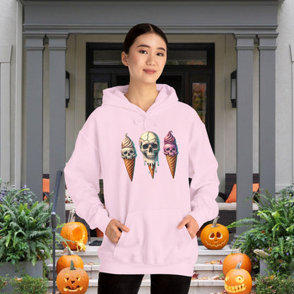 Ice Cream Cone Skull Heavy Blend™ Hooded Sweatshirt