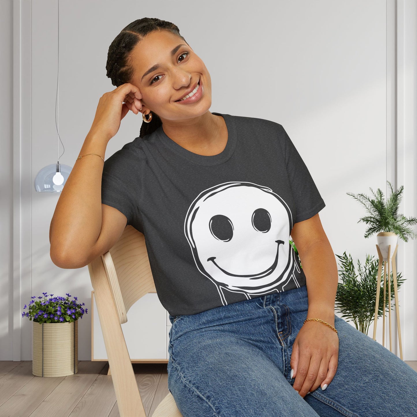 Melty Smiley Face Adult T-shirt
