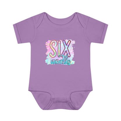 Pastel Wild One Milestone Baby Bodysuit-Six Months