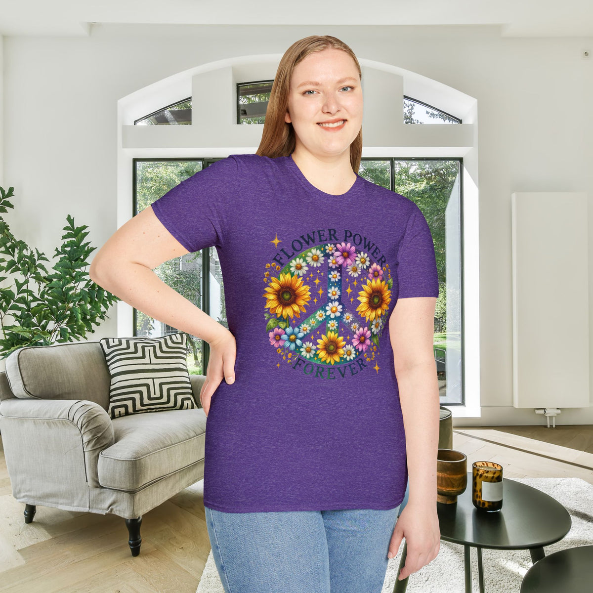 Flower Power Forever Adult T-shirt