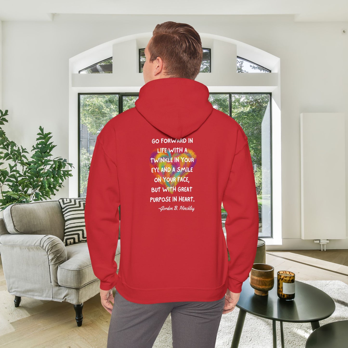 Go With Purpose In Heart Heavy Blend™ Hooded Sweatshirt
