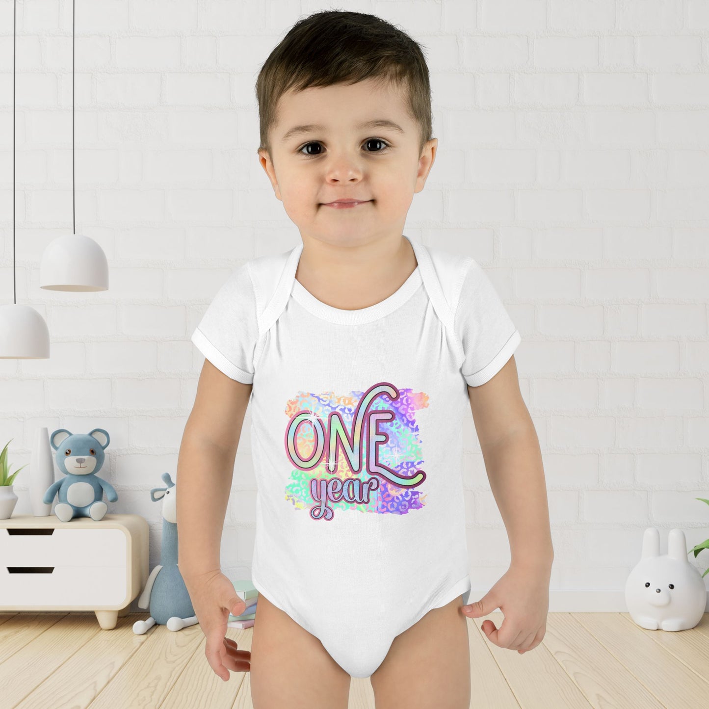 Pastel Wild One Milestone Baby Bodysuit-One Year