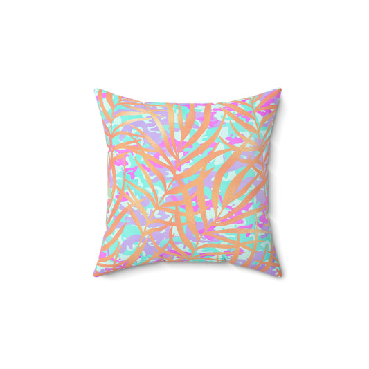 Tropical Sunset Palms Throw Pillow