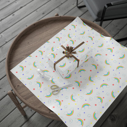 Rainbow Smiles & Stars Wrapping Paper