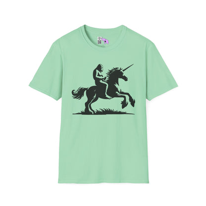 Bigfoot Rides A Unicorn Adult T-shirt