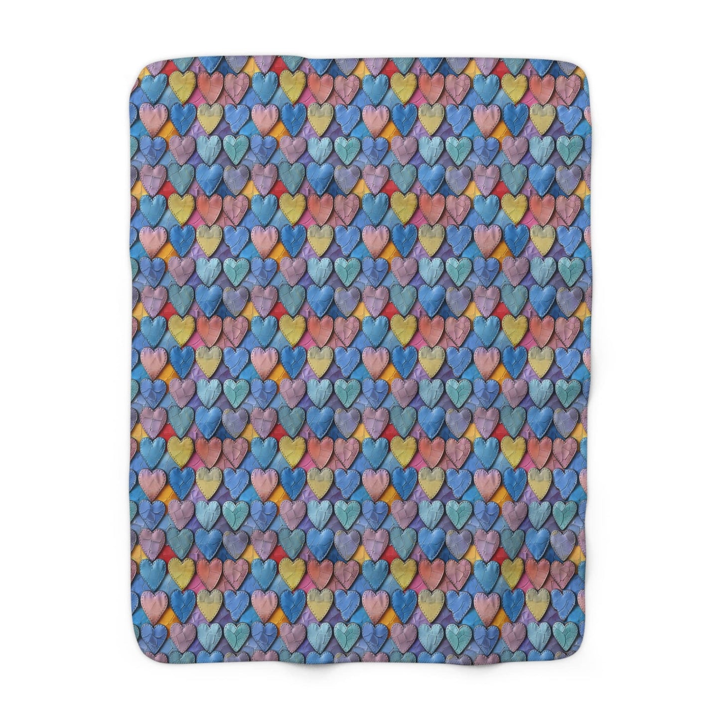 Color Pop Leather Hearts Fleece Blanket