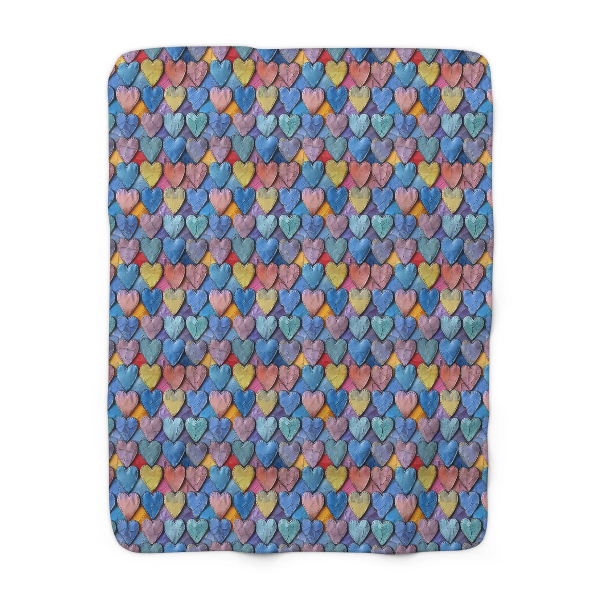 Color Pop Leather Hearts Fleece Blanket