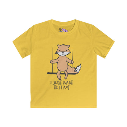 I Just Want To Play (Fox) Kids Softstyle Tee