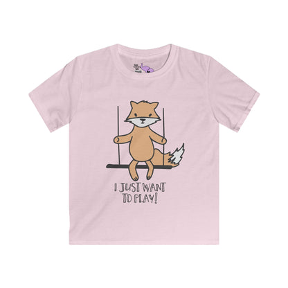 I Just Want To Play (Fox) Kids Softstyle Tee
